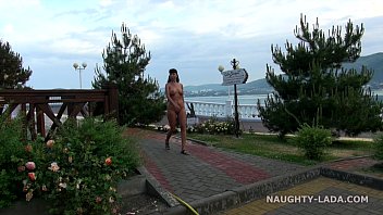 Nude in public. Seafront