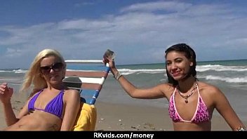 Sexy exhibitionist GFs are paid cash for some public fucking 28